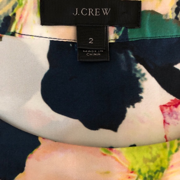 J.Crew Sleeveless Blue Floral Print Silk Top - Picture 5 of 5